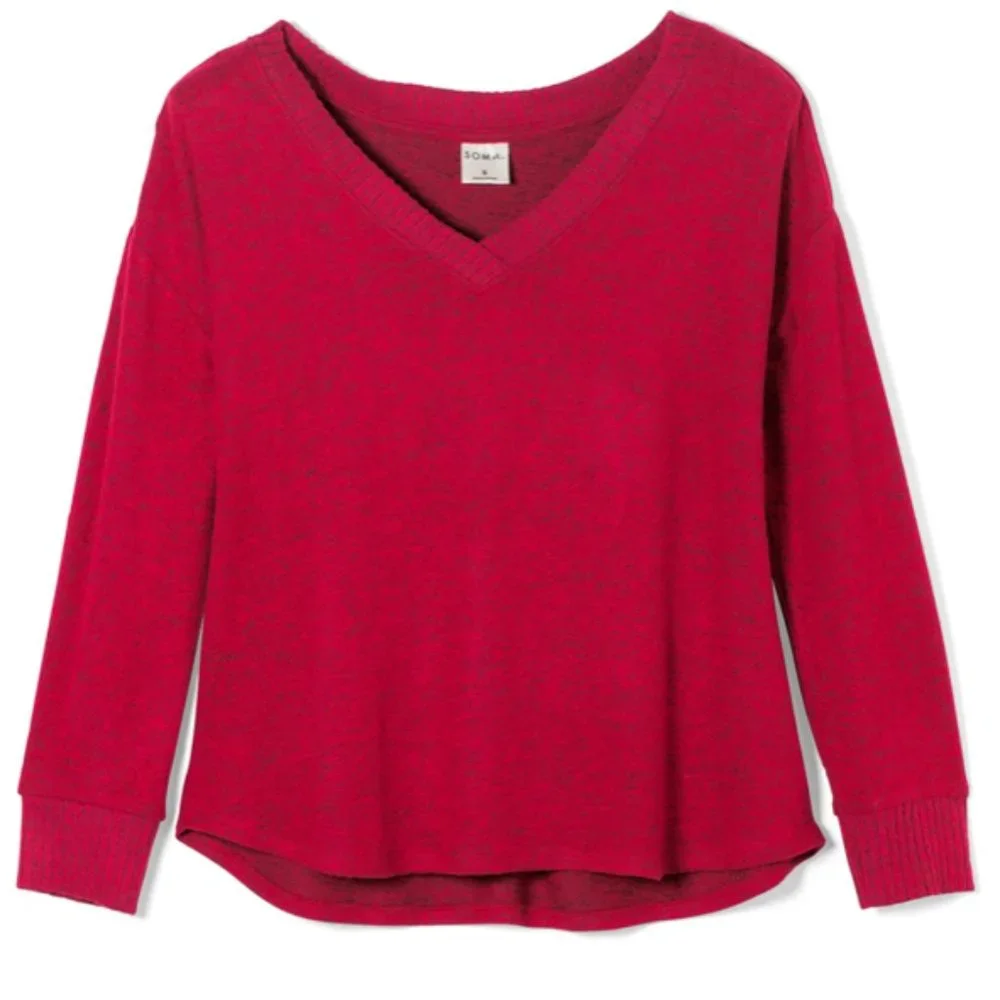 NWT Soma Brushed Cozy Pajama Lounge Set Red - Picture 5 of 9